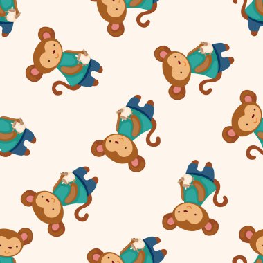 ikindi çayı, karikatür Dikişsiz desen arka plan sahip hayvan