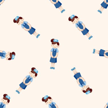 Hemşire, karikatür Dikişsiz desen arka plan