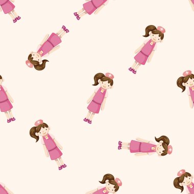 Hemşire, karikatür Dikişsiz desen arka plan