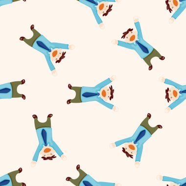 Ofis çalışanları, karikatür Dikişsiz desen arka plan