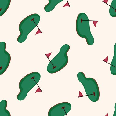 Golf Ekipmanları, karikatür Dikişsiz desen arka plan