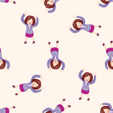 Ofis çalışanları, karikatür Dikişsiz desen arka plan