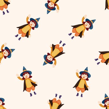 Halloween Parti kılık, karikatür Dikişsiz desen arka plan
