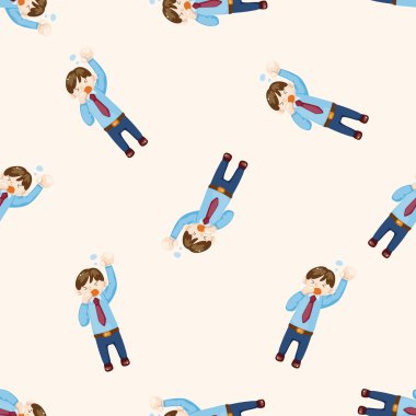 Ofis çalışanları, karikatür Dikişsiz desen arka plan