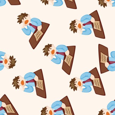 Ofis çalışanları, karikatür Dikişsiz desen arka plan