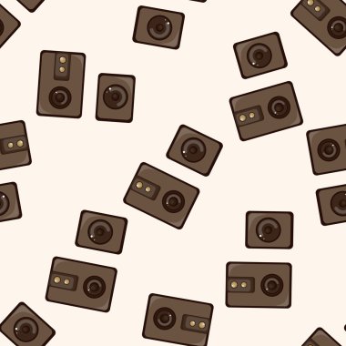 stereo pikap sözcü, karikatür Dikişsiz desen arka plan