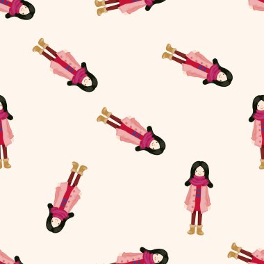 Bayan kız çizgi film, çizgi film Dikişsiz desen arka plan