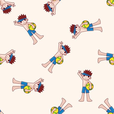 yüzücü, karikatür Dikişsiz desen arka plan