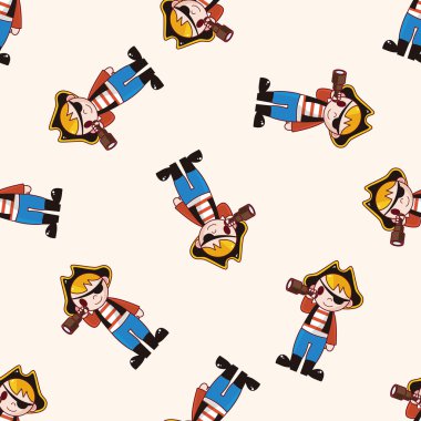 korsan, karikatür Dikişsiz desen arka plan