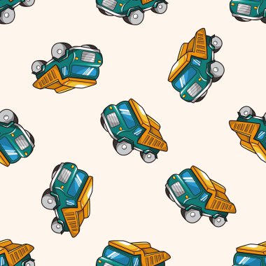 kamyon, karikatür Dikişsiz desen arka plan