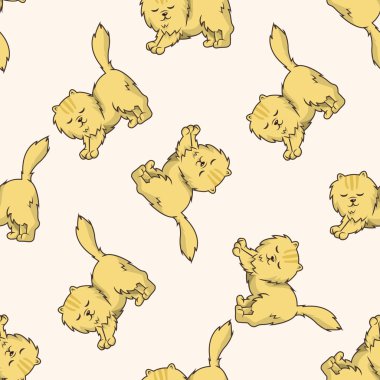 kedi çizgi film, çizgi film Dikişsiz desen arka plan