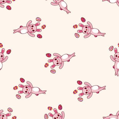 Paskalya yumurtası, karikatür Dikişsiz desen arka plan