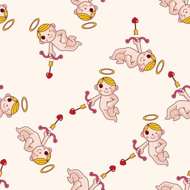 Angel, karikatür Dikişsiz desen arka plan