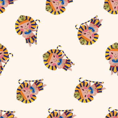 Firavun, karikatür Dikişsiz desen arka plan