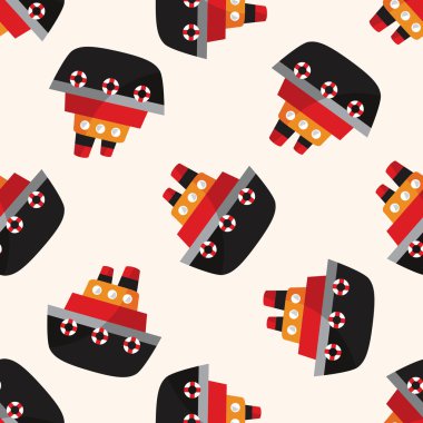 ulaşım tekne, karikatür Dikişsiz desen arka plan