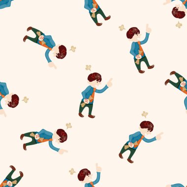 Ofis çalışanları kızgın, karikatür Dikişsiz desen arka plan