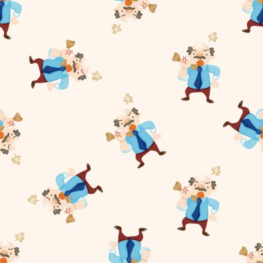 Ofis çalışanları kızgın, karikatür Dikişsiz desen arka plan