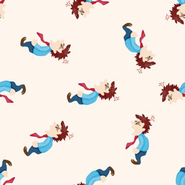 Ofis çalışanları kızgın, karikatür Dikişsiz desen arka plan