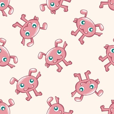 tuhaf canavar, karikatür Dikişsiz desen arka plan