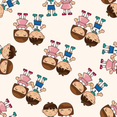 Sevgililer günü çift, çizgi film Dikişsiz desen arka plan