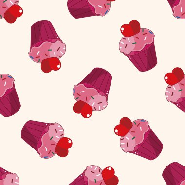 Düğün pastası, karikatür Dikişsiz desen arka plan