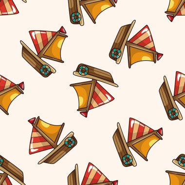 ulaşım tekne, karikatür Dikişsiz desen arka plan