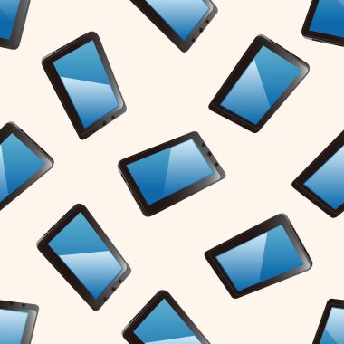 cep telefonu, karikatür Dikişsiz desen arka plan