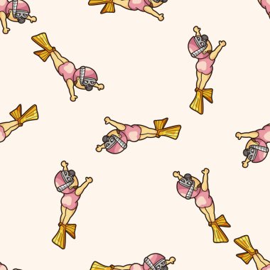 su sporları, karikatür Dikişsiz desen arka plan