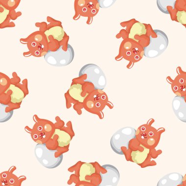 Paskalya tavşanı, karikatür Dikişsiz desen arka plan