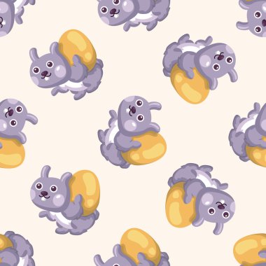 Paskalya tavşanı, karikatür Dikişsiz desen arka plan