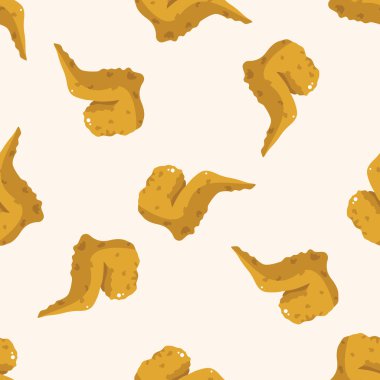 kızarmış gıdalar Tema tavuk, karikatür Dikişsiz desen arka plan