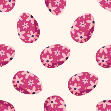 Paskalya yumurtası 10, karikatür Dikişsiz desen arka plan