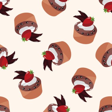 kek 10, karikatür Dikişsiz desen arka plan dekorasyon