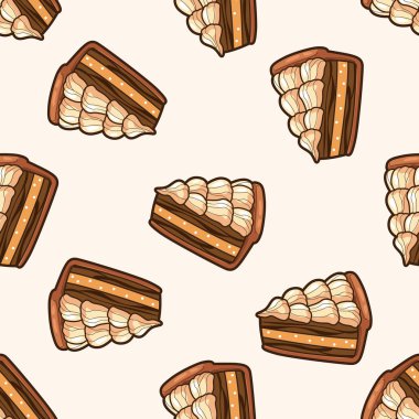 kek 10, karikatür Dikişsiz desen arka plan dekorasyon