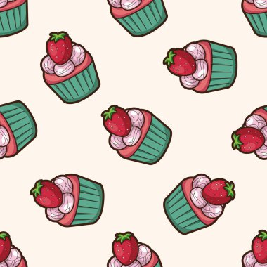 kek 10, karikatür Dikişsiz desen arka plan dekorasyon