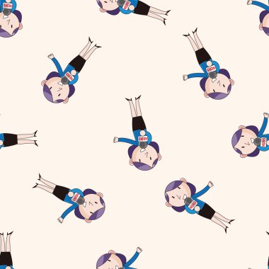 Muhabir ve fotoğrafçı, karikatür Dikişsiz desen arka plan