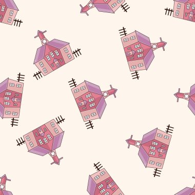 Bina, Dikişsiz desen arka plan çizgi film