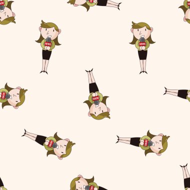 Muhabir ve fotoğrafçı, karikatür Dikişsiz desen arka plan