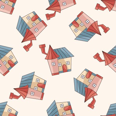 Bina, Dikişsiz desen arka plan çizgi film