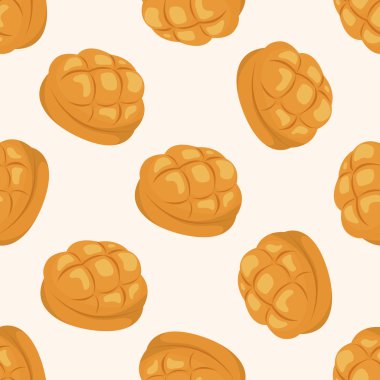 ekmek, karikatür Dikişsiz desen arka plan