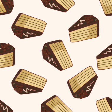 Dikişsiz desen arka plan dekorasyon kek, çizgi film