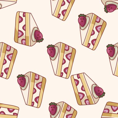 Dikişsiz desen arka plan dekorasyon kek, çizgi film