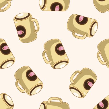 kahve, karikatür Dikişsiz desen arka plan