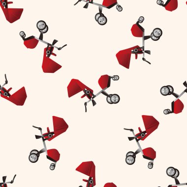 Bebek arabaları, karikatür Dikişsiz desen arka plan