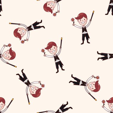 Sihirbaz, karikatür Dikişsiz desen arka plan