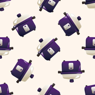 ev aletleri Tema pirinç Ocak, karikatür Dikişsiz desen arka plan