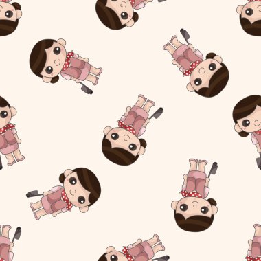 Uçuş görevlileri, karikatür Dikişsiz desen arka plan