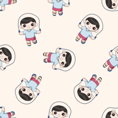 Fitness Eğitmeni, karikatür Dikişsiz desen arka plan