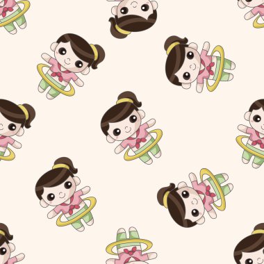 Fitness Eğitmeni, karikatür Dikişsiz desen arka plan