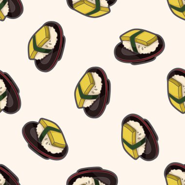 Japon yemek suşi, çizgi film etiketi simgesi